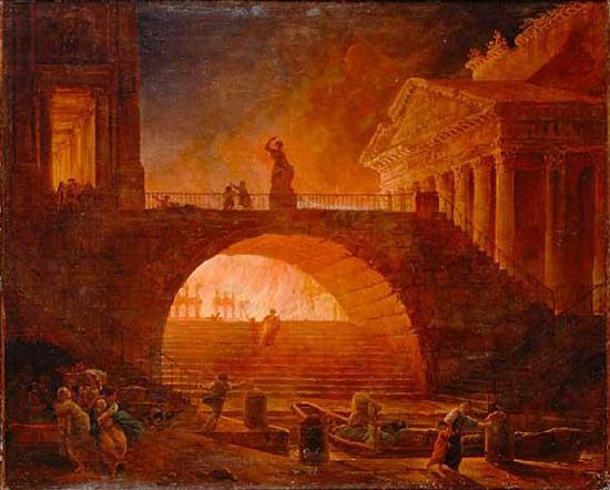 Hubert Robert The Fire of Rome China oil painting art
